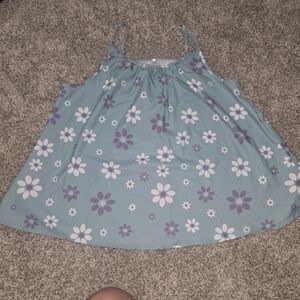 Womens 3XL Y2k Daisy Pastel Floral Tank Top - Blue, White And Purple.